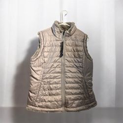 Nicole Miller Originals Reversible Puffer Fuzzy Vest Size L NWT