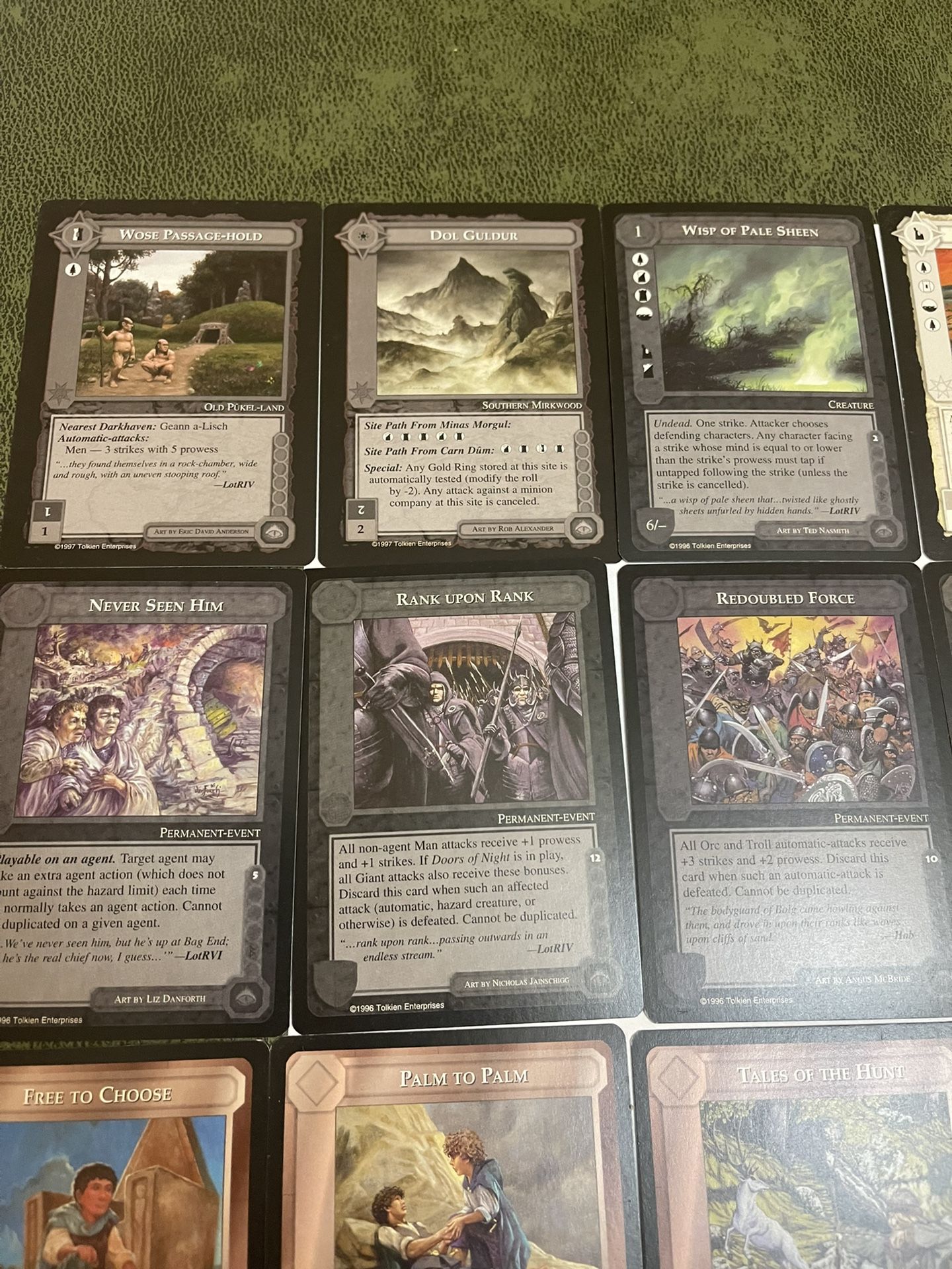 lot of 20 LOTR middle earth ccg black border cards 7 for Sale in Fort