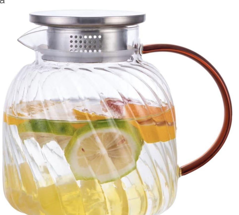 Wlasss Glass Pitcher For Hot & Cold Water, Factory Sealed