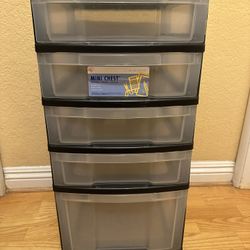 NEW!!  Rollable 5-Drawer Plastic Storage Cart with Organizer Top