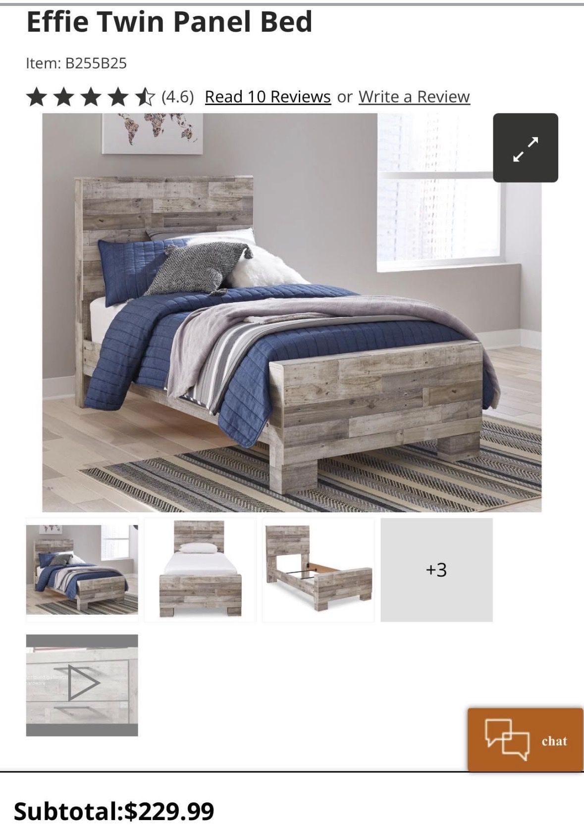 Beige Rustic Twin Bed Frame by Ashley Furniture