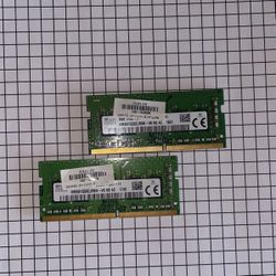 Two 8gb Laptop RAM Memory Cards (16gb Total)
