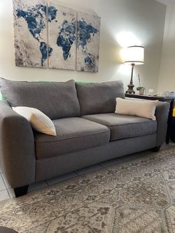 Gray Fabric Sofa Queen Sleeper