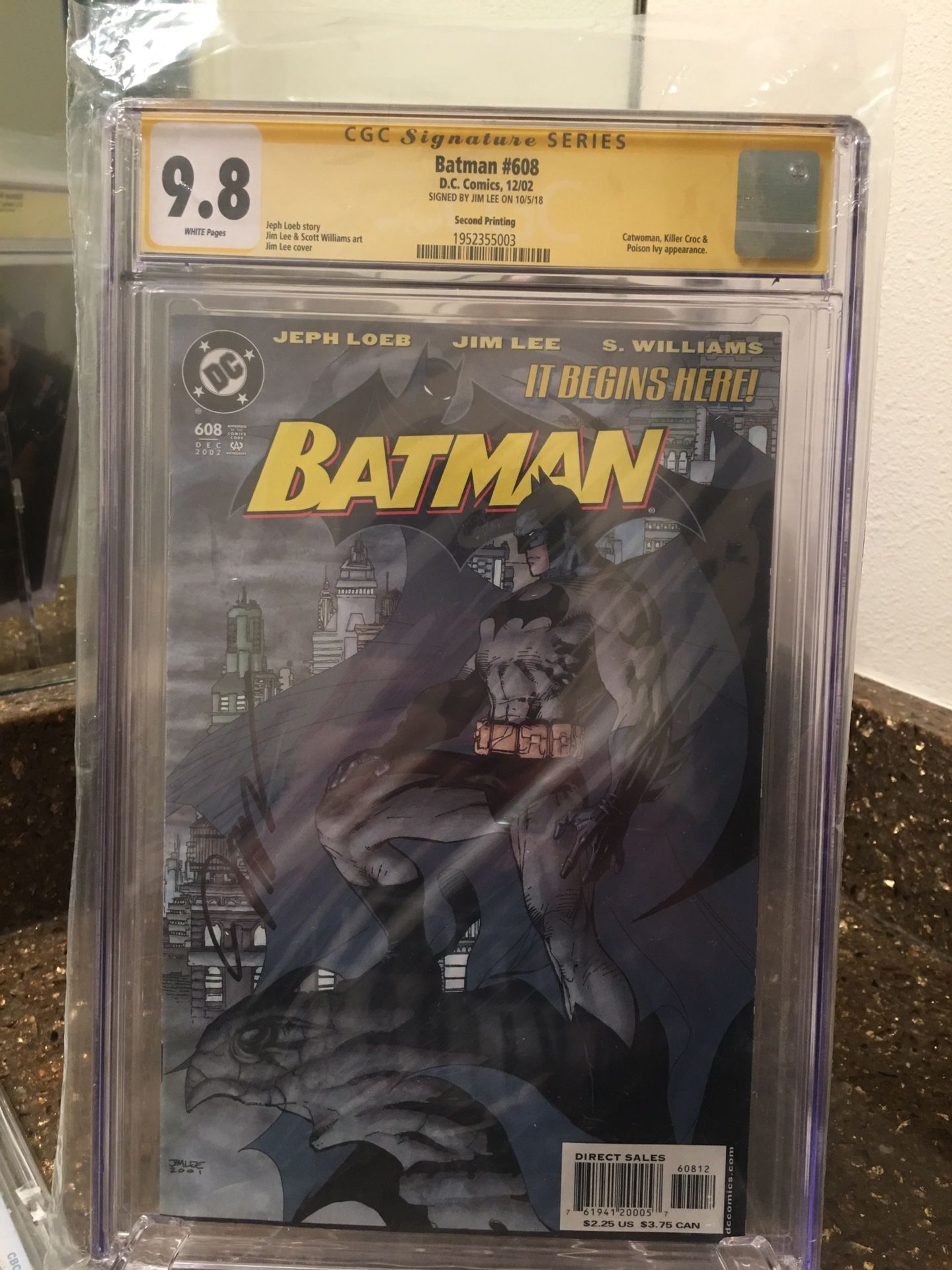Batman #608 2nd Print CGC 9.8 Jim Lee signature