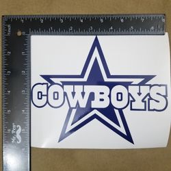 Dallas COWBOYS Vinyl Decal - Dark Blue & White