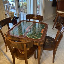 Notturno Intarsio Sorrento Italy Italian Game Table Roulette Chess Inlaid Wood