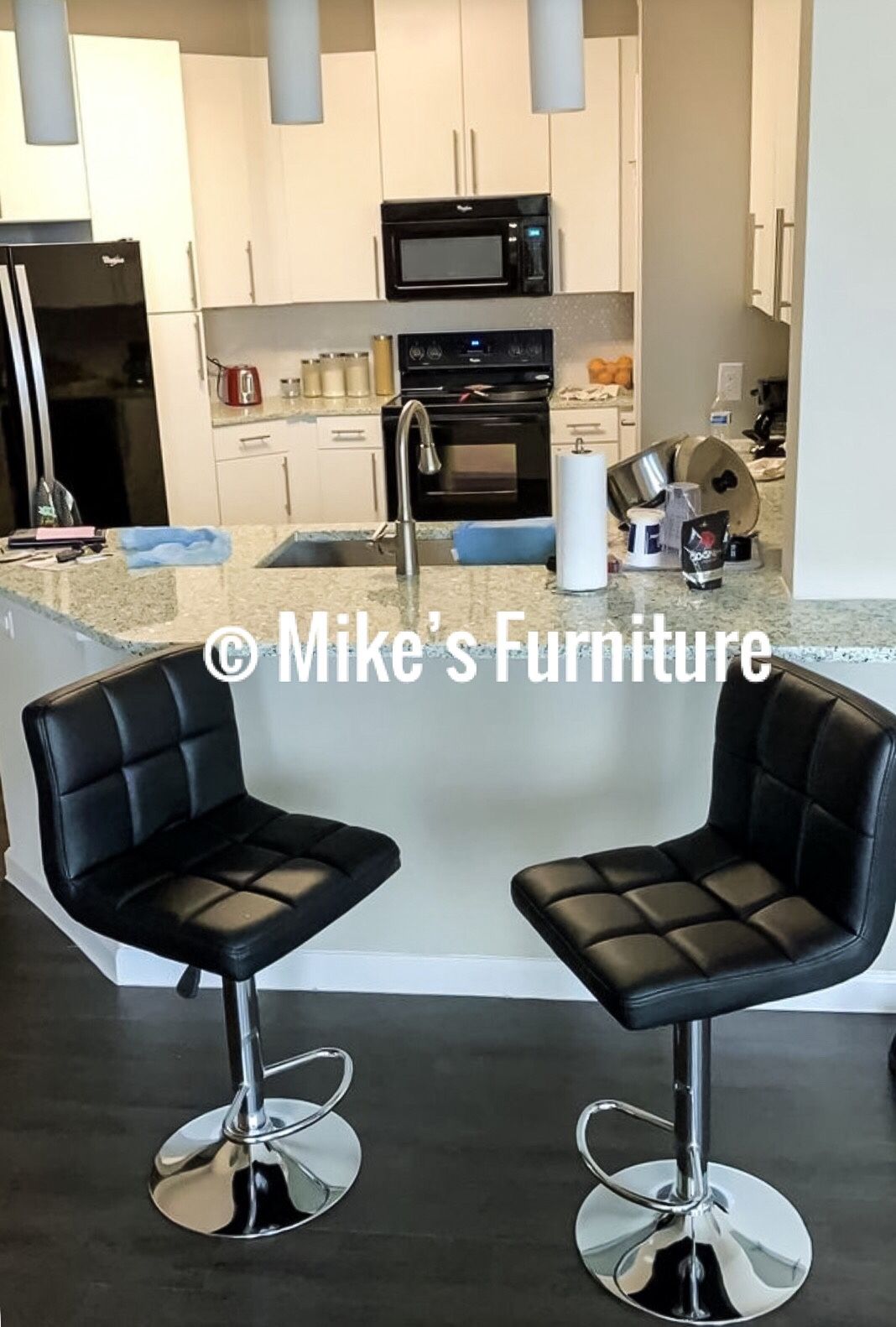 New Adjustable Bar Stools (3 Colors Available ) Black White Gray