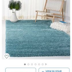 SAFAVIEH Milan Shag Collection 8' x 10' Aqua Blue SG180 Solid Non-Shedding Living Room

