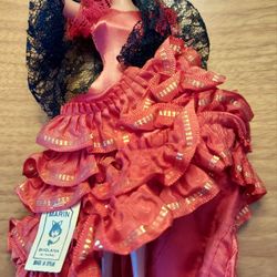 Vintage Marin Chiclana Flamenco Dancer Doll With Tag