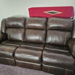 All Real Leather Power Recliner 