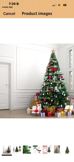 PLKO 10f Artificial Holiday Christmas Tree，Artificial Christmas Tree Xmas Pine Tree with Stand and Soft White Branch for Holiday Indoor Outdoor,1500Ti