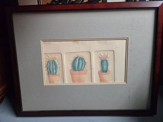 Framed Cactus Watercolor Art Print