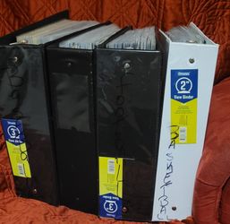 4 LARGE BINDERS FOOTBALL BASKETBALL BASEBALL and Some SOCCER