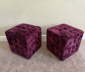 Two cube-shaped ottomans