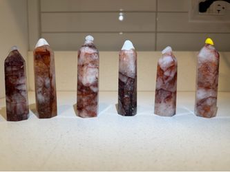 Red fire quartz crystal towers