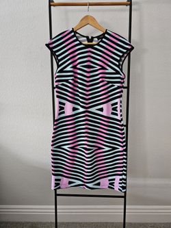 Maia Geometric Striped Dress – Size 10 (Minor Flaw)