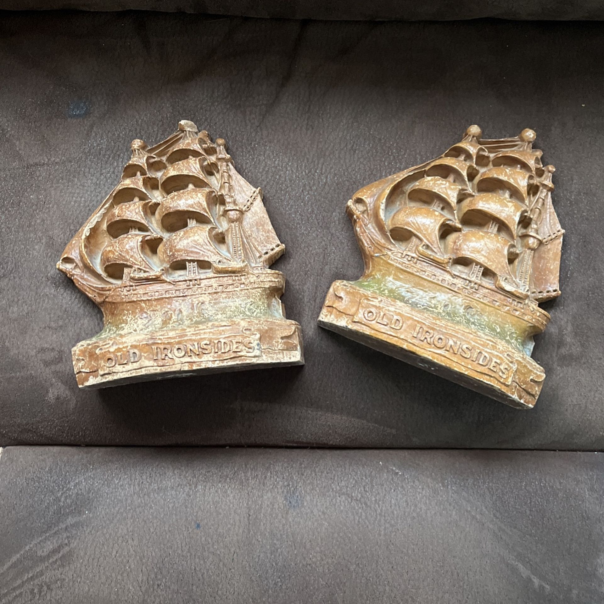 Vintage Old Ironside 1944 Bookends 