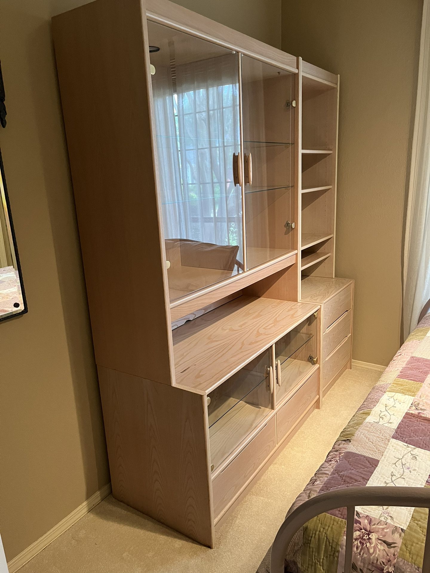 6 pc modular cabinet/shelf/drawer/desk
