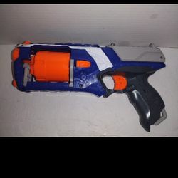 Nerf N-Strike Elite Strongarm Revolver Blaster Pistol Foam Dart Gun Blue & White