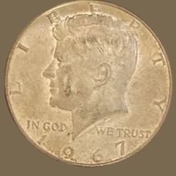 1967 Kennedy Half Dollar Real Silver High Grade