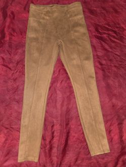 Tan faux suede pants size medium
