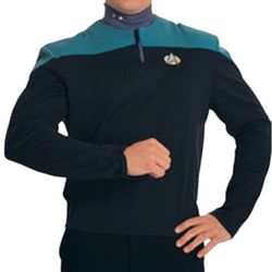 Star Trek Deep Space Nine Costume Shirt Teal Black Science Uniform Rubies XL
