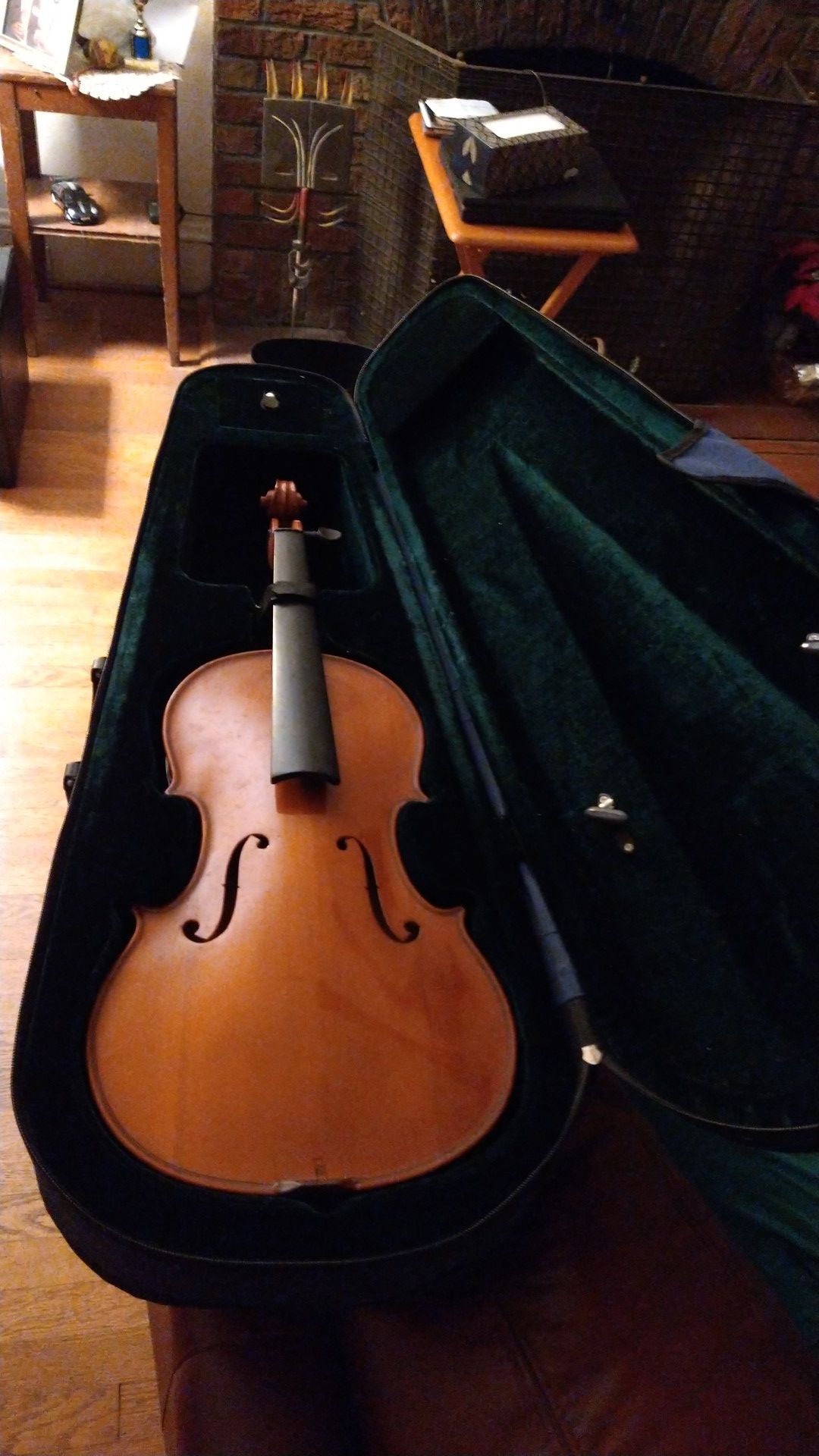 Violin unstrung with case