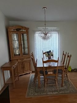 Oak Dining Table and Chair Set