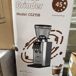 Coffee Grinder, 45Grind Settings Anti-static Burr Mill, Precision Electronic Timer and LED Touchscreen for Espresso/Drip/Cold Brew/French Press,