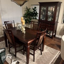 Dining Table, Chairs And Hutch