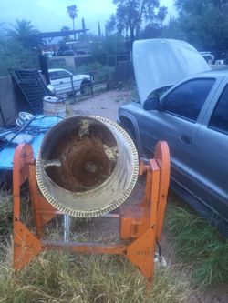 Cement Mixer Drum on Steel Stand
