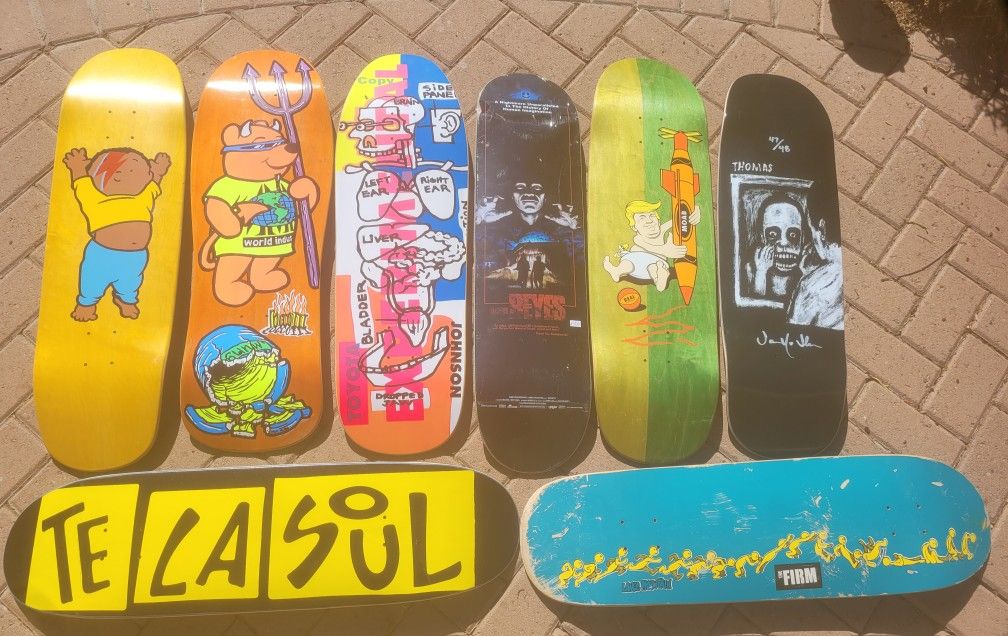 Old School shaped skateboard decks Rare and limited World Industries Lance Mountain Blind Zero Trump