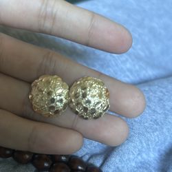 Gold nugget earrings