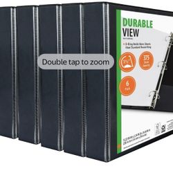 Pen + Gear 1.5 Inch Durable Binder D Ring, Black Color, 6 Pack 