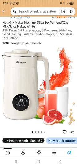 Nut Milk Maker Machine 35oz White