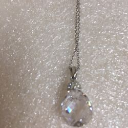 12” Silver Chain With Swarovski Crystal 