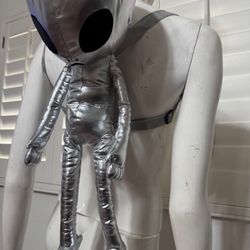 New silver alien backpack purse space costume rave festival raver metallic mini