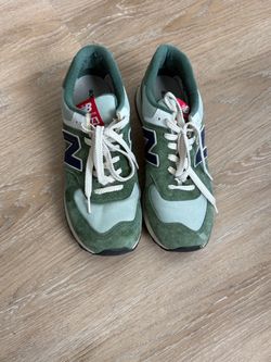New Balance 574 Green Suede Sneakers