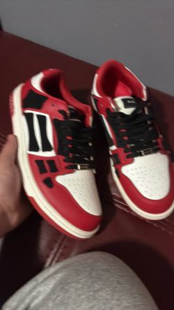 Red and black white amiri skeleton