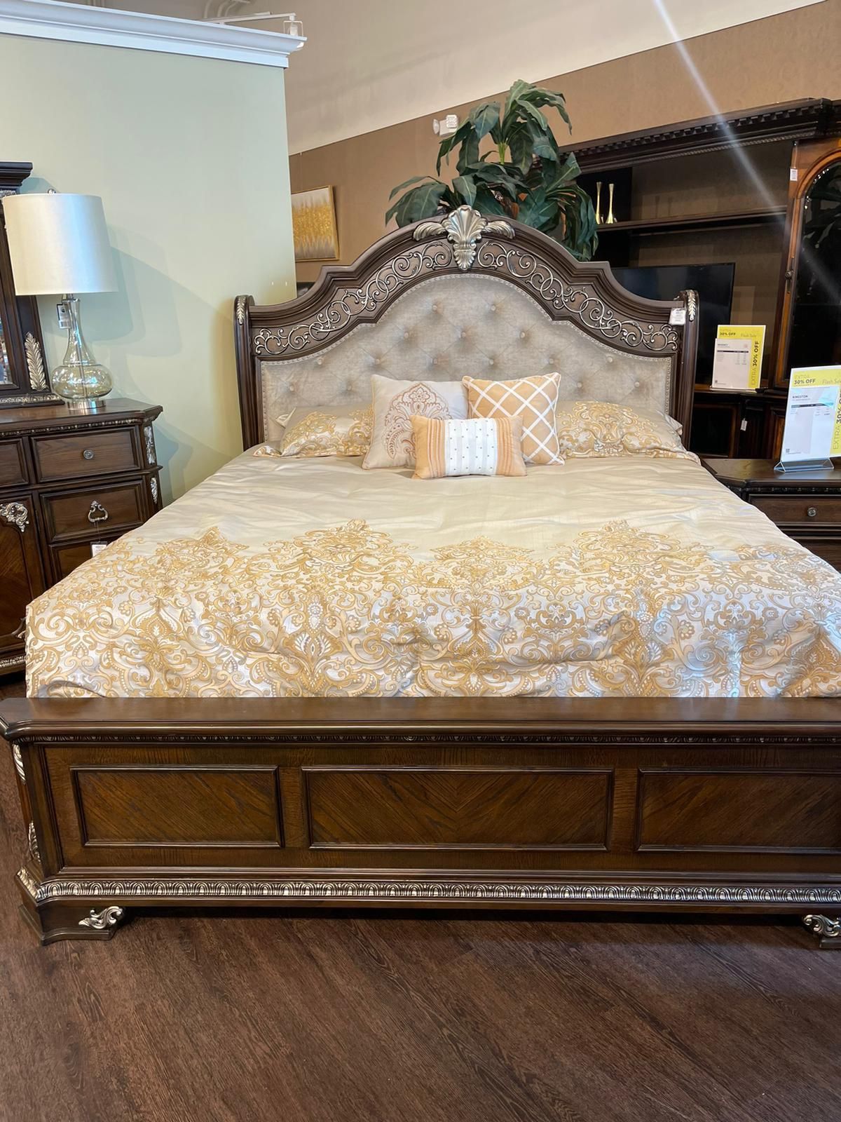 King Size Bed With Dresser And King Size Mattress, Box Springs