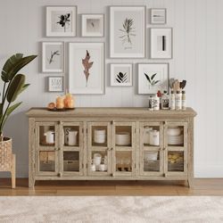 Rustic Shores Watch Hill Weathered Grey 6 Door Low Cabinet