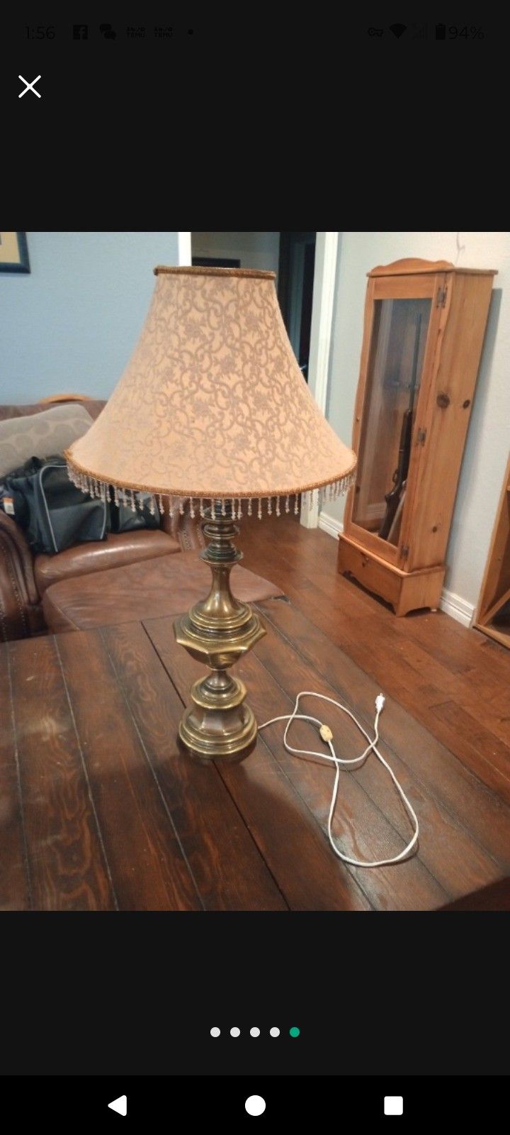 Vintage 1970's Brass Finish Lamp