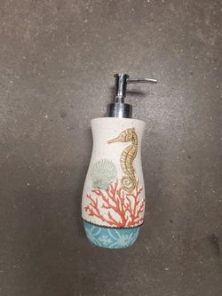 Hand Soap Bottle.  Ocean Stule Coral