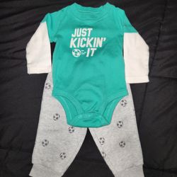 2 Piece 3-6 Month Soccer Outfit