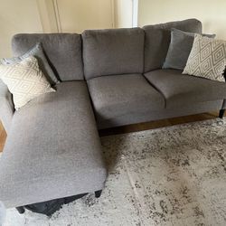 Grey Sectional Couch (Pillows Included)