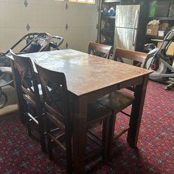 5 Piece Dining Table Set Wood 