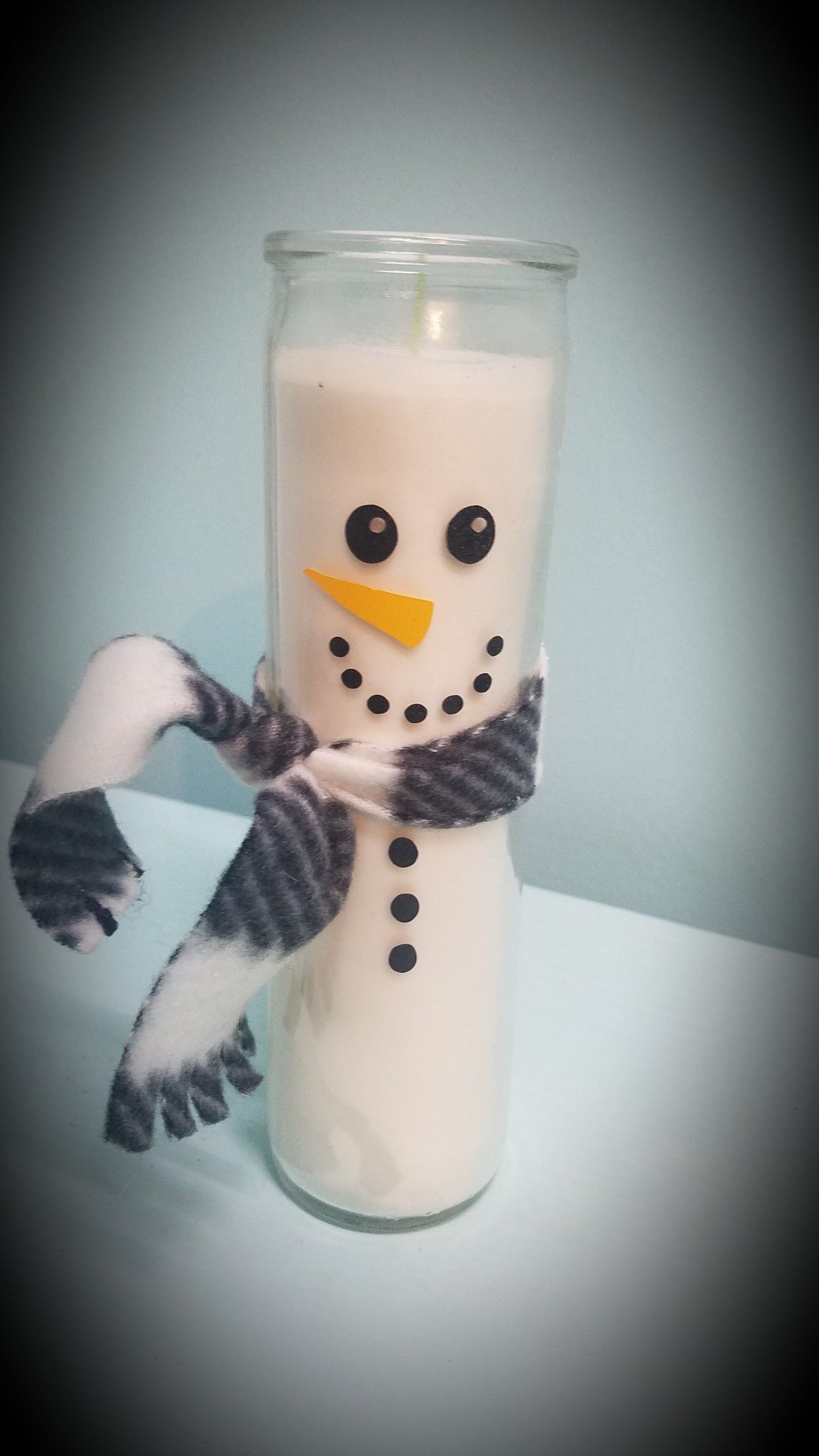 Crafted snowman candle