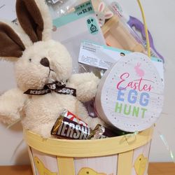 Kids Easter Gift Basket Chicken Bunny Paint, Stamps, Grow Kits Homemade