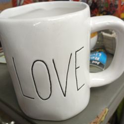 White Coffee Mugs LOVE