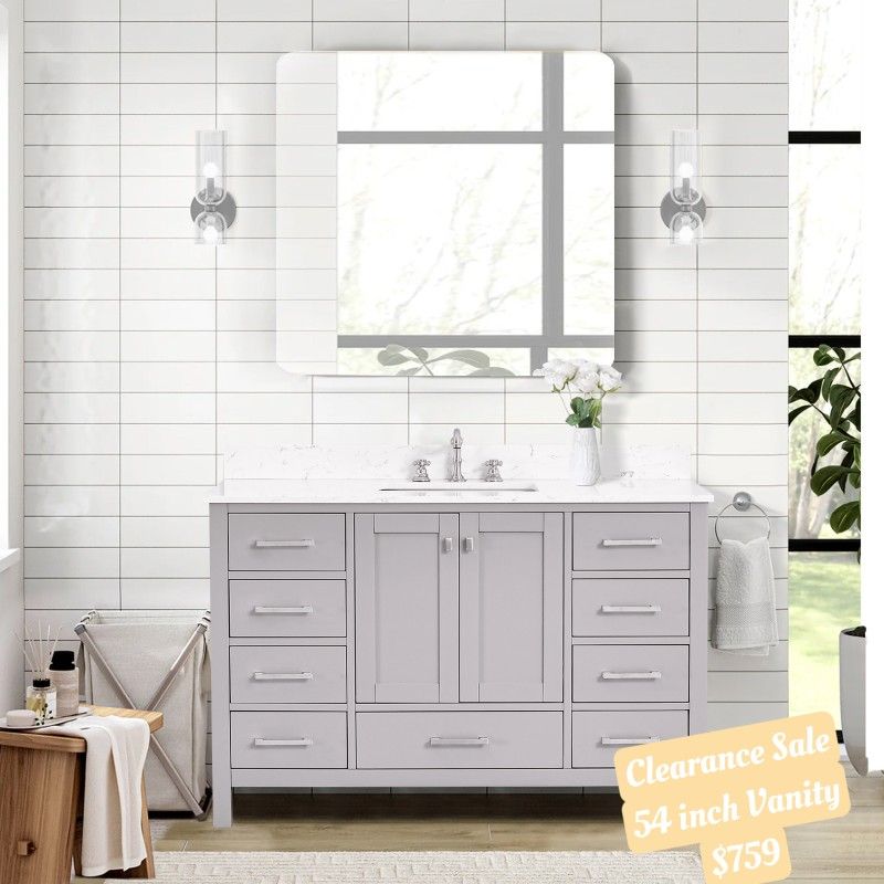 54 inch Vanity with top,10054S-GR
